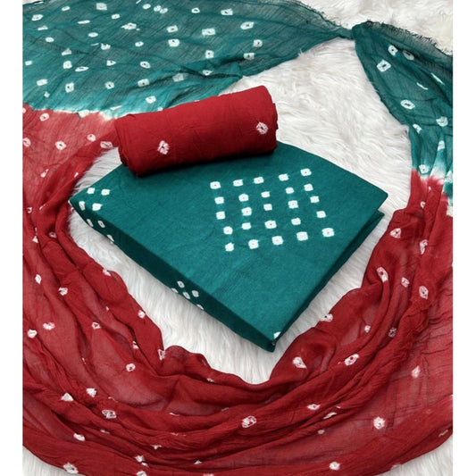 Generic Women's Rayon Printed Unstitched Salwar Suit Material With Dupatta 2.3Mtrs (Rama)